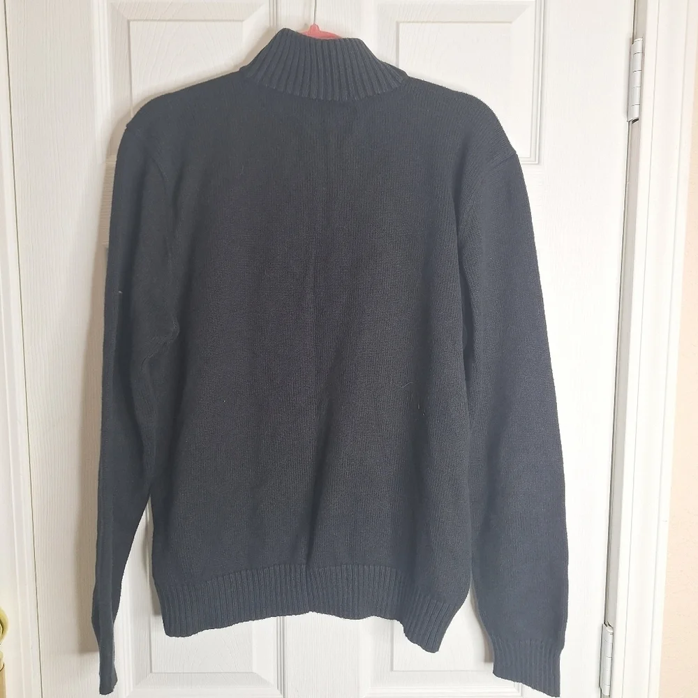 Polo Ralph Lauren Black Zip-Up Sweater Size Large